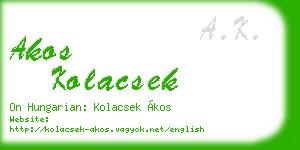 akos kolacsek business card